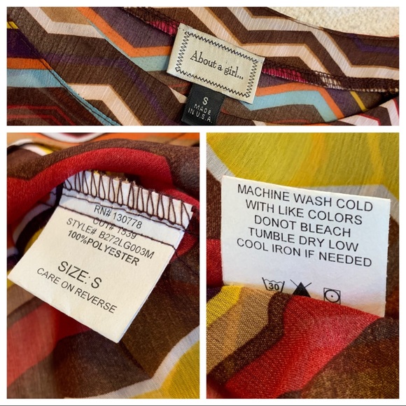 Multi Colored Chevron Pattern Top - Picture 4 of 15